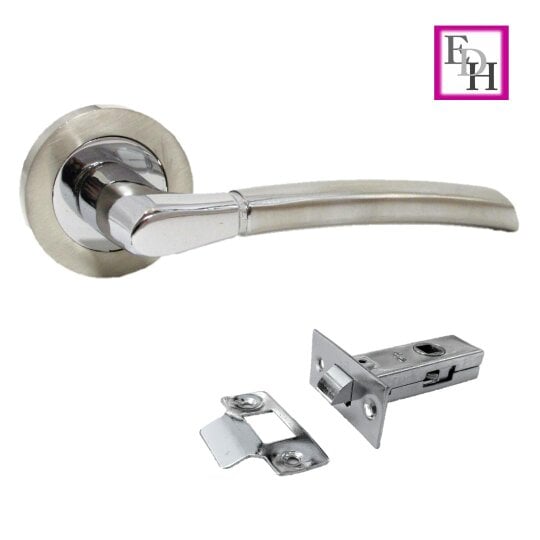 EDH Door Hardware Epsom Chrome Satin Internal Door Handles