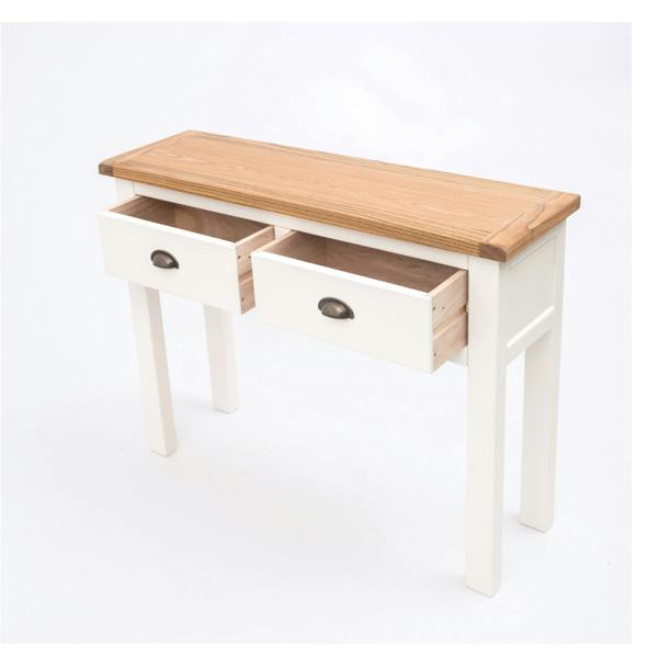 Cabinet Bits Lovere Off White 2 Drawer Console Table Brass Cup Handle