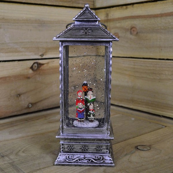 Samuel Alexander 27cm Glitter Water Spinner Lantern - Warm White LED - Choir
