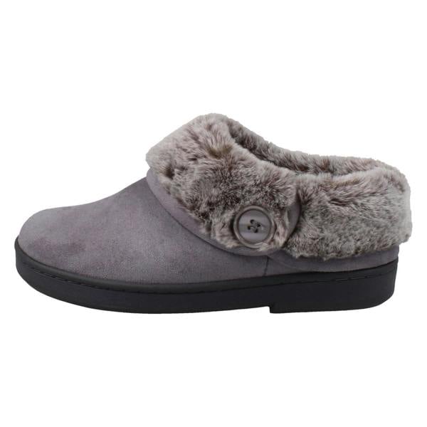 Clarks Ladies Clarks Warm Lined Slippers With Faux Fur Evelyn Mule