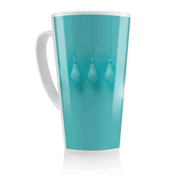 Benjamin Tate Design Blue Bulbs Latte Mug