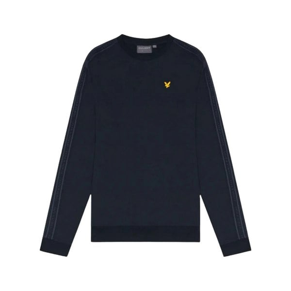 Lyle & Scott Mens Tape Crew Neck Sports Sweatshirt - Dark Navy