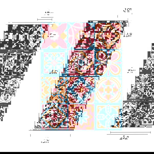 WT1505 - Westminster Tiles Wall Stickers 15 cm x 15 cm - 24 pcs.