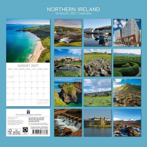 Northern Ireland Calendar 2027, Wall Calendars, Month To View, Travel, Gift