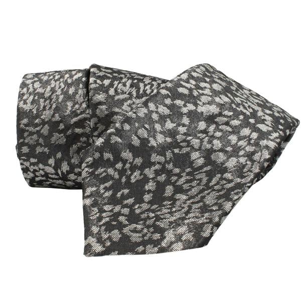 Paul Smith tie in a shimmering onyx grey and silver abstract pattern