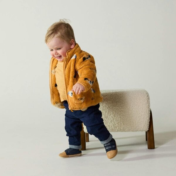 Mini Cuddles Printed Jacket (Mustard)