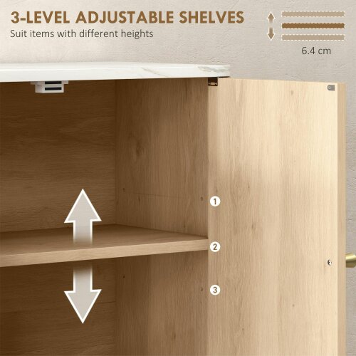 Wyld Haus Nedo Wall Mounted Bathroom Storage Cabinet With Adjustable Shelving Oak Finish