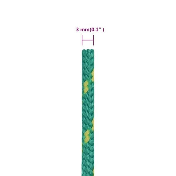 Berkfield Boat Rope Green 3 mm 500 m Polypropylene