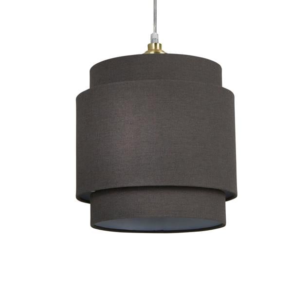 Lighting Collection LINEN  TIERED SHADE 25CM CHARCOAL