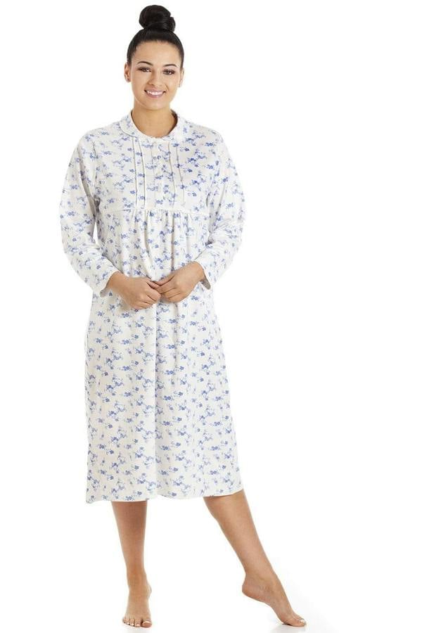 Womens Heavyweight Long Sleeve 100% Cotton Jersey Nightdress