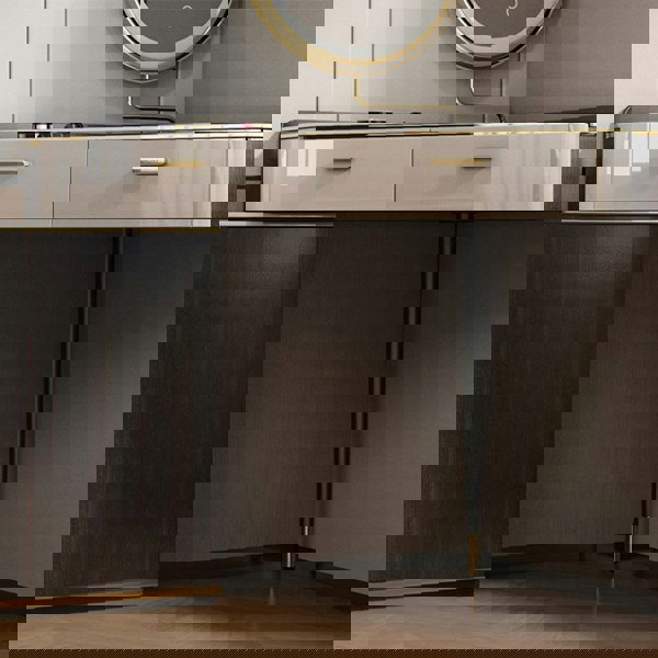 Amigo Small Corner Dressing Table, Slimline Dressing Table, With LED Mirror-Weilai Concept-Weilai Concept