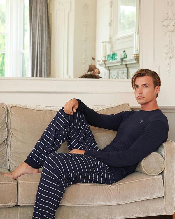 British Boxers Men's Bamboo Pyjama Set - Night Stripe