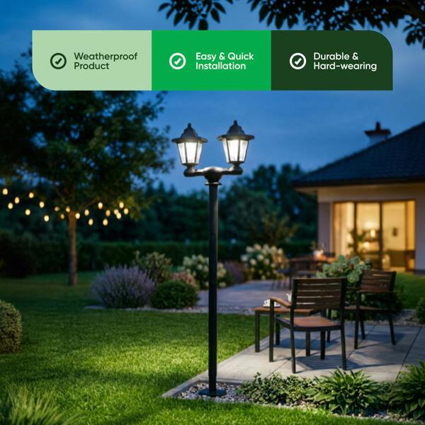 Gardenwize 3-in-1 Double Headlamp Solar Garden LED Light