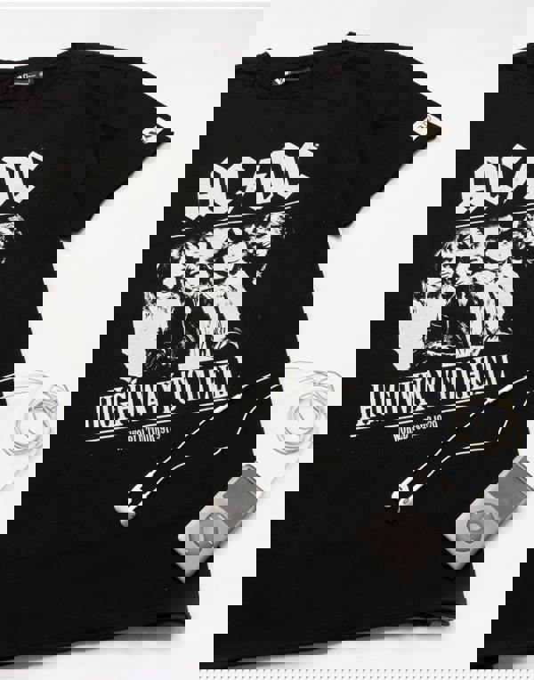 AC/DC Unisex Black Band Members Short Sleeved T-Shirt