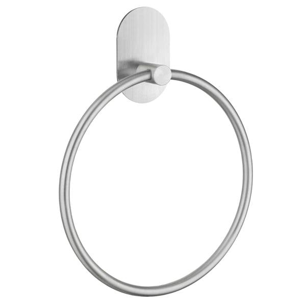 Brushed stainless steel towel ring