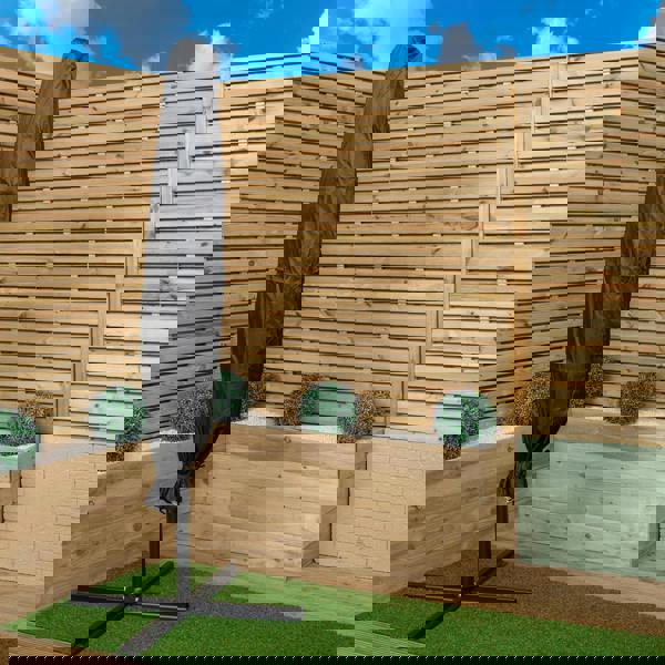 Samuel Alexander 3m Cantilever Banana Garden Parasol in Black with Crank Handle and Parasol Base Weights Included