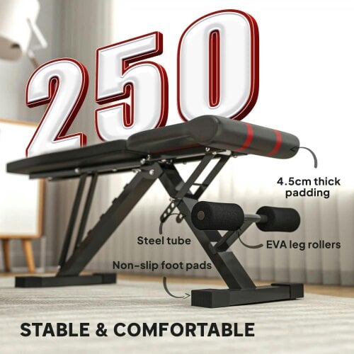 Bobobiy Foldable Weight Bench, Adjustable Incline Flat Bench Press with 6-Level Backrest, 4-Level Seat