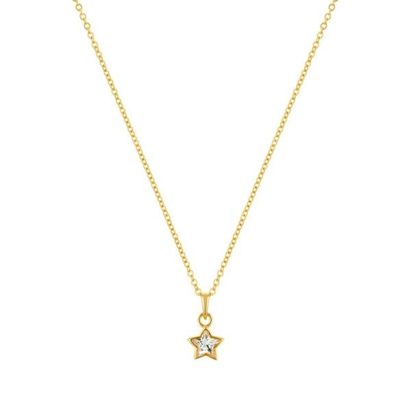 LaBante London Ethically & Sustainably Made Moissanite Divine Star Gold Plated Sterling Silver Necklace