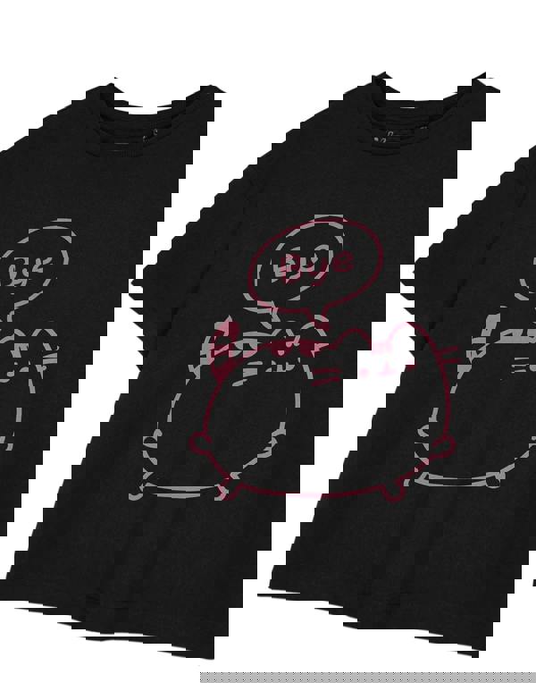 Pusheen Womens Black Bye Cropped Short Sleeved T-Shirt