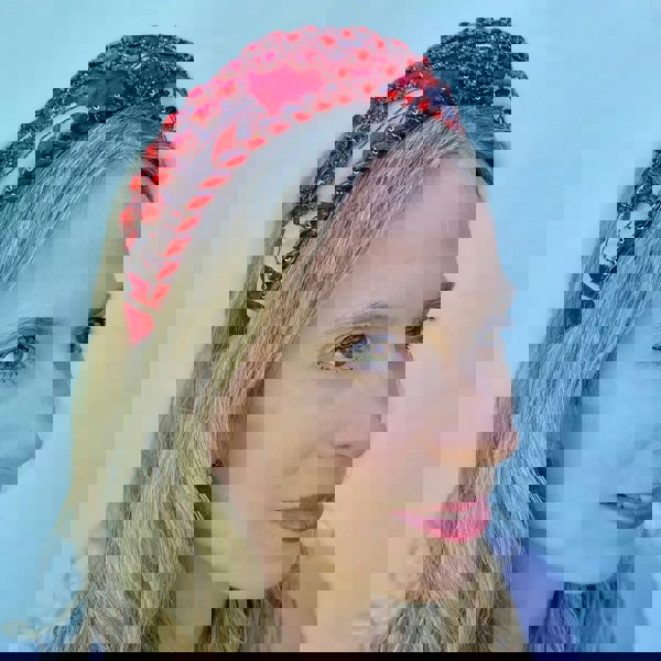 Red Headpiece Wedding Headband Races Headpiece Crystal hair down