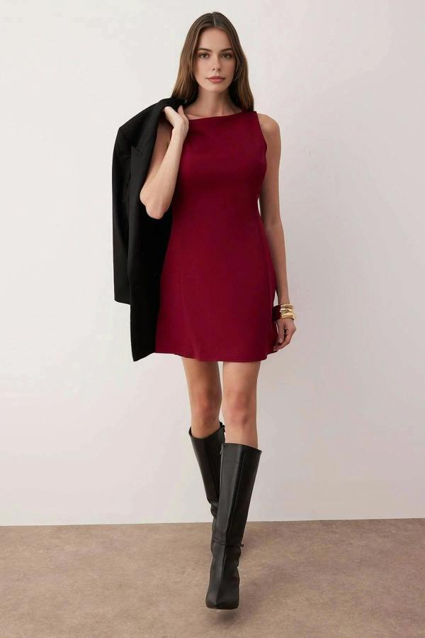 WOVCOR A-Line Mini Woven Dress