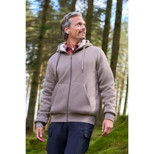 Mountain Warehouse Mens Dalton Borg Lined Full Zip Hoodie - Brown