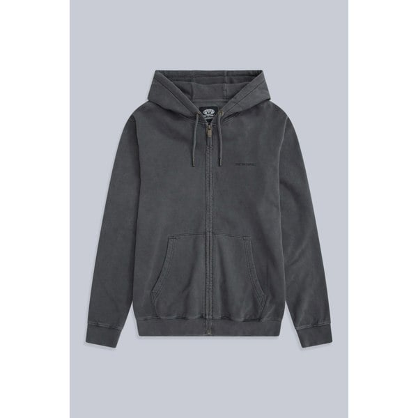 Animal Mens Woody Organic Zipped Hoodie - Charcoal