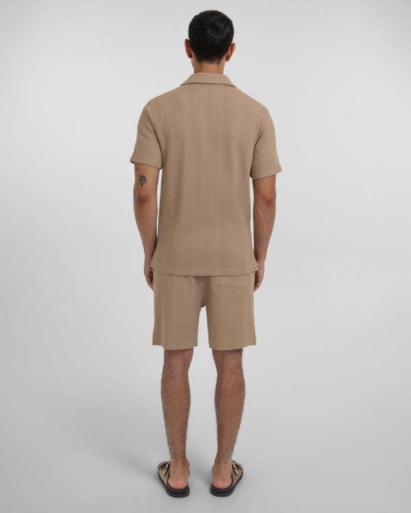 Steel & Jelly Charlton - Stripe Jacquard Waffle Short Sleeve Shirt