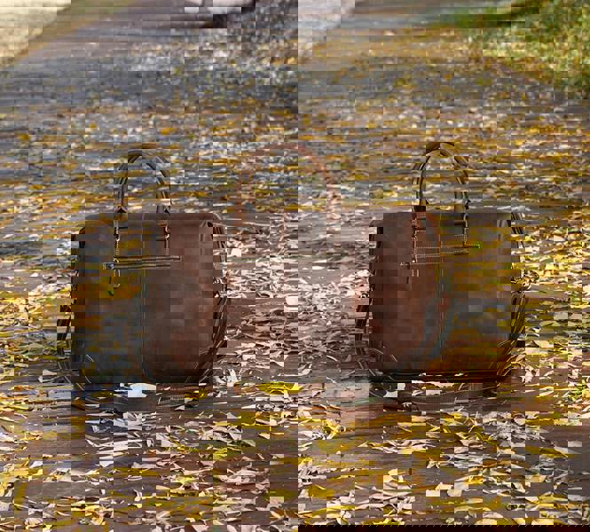 Touribag Genuine Leather Duffel With Zip Pocket