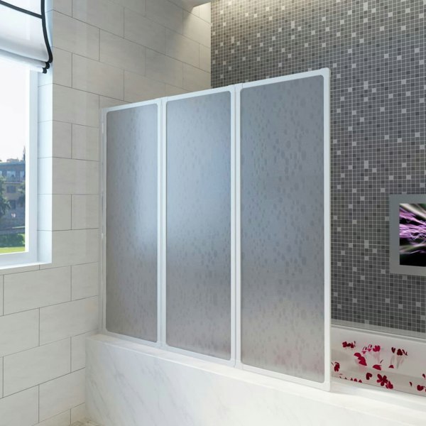 Berkfield Shower Bath Screen Wall 117 x 120 cm 3 Panels Foldable