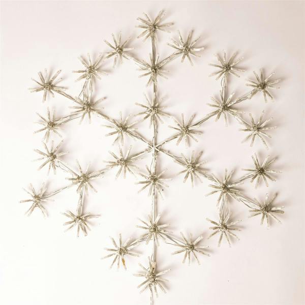 Shatchi 64cm Starburst Snowflake Silhouette with 300 Multicolour Twinkling Micro LED Lights