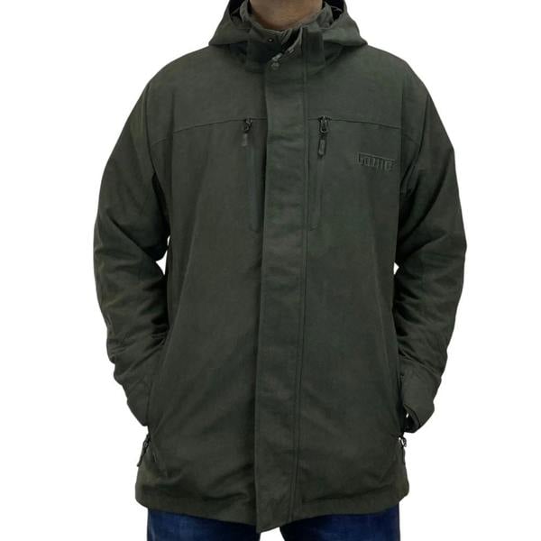 Man wearing the Game Men's Outlander jacket ideal for shooting and outdoor work