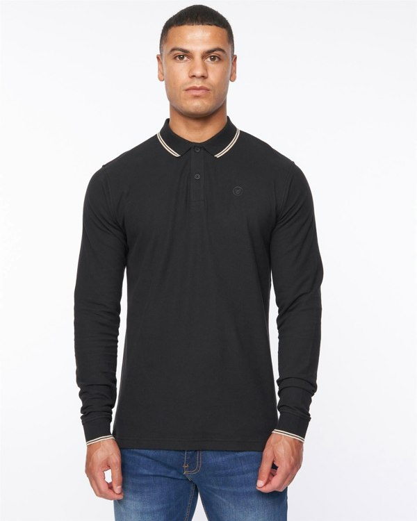 Duck and Cover Roxberry Long Sleeve Polo - Black