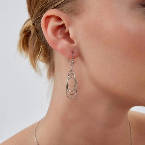 Spero London Nested Loop 3D Drop Earrings in Sterling Silver