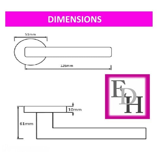 EDH Door Hardware Epsom Door Handle Internal Chrome & Satin Duo Door Handles- 6 sets