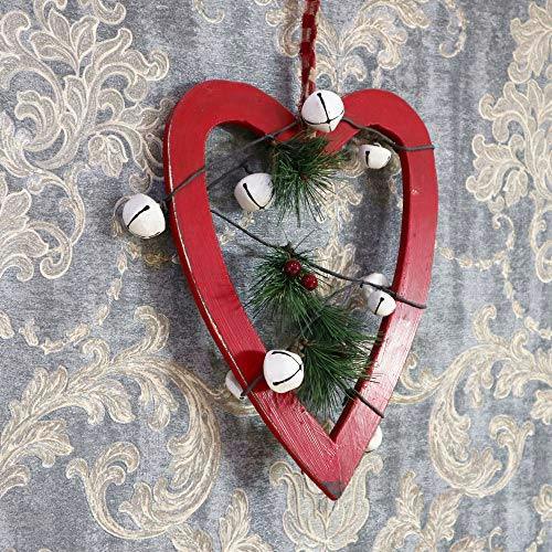 18 x 1.2 x 23 cm Red Wooden Heart Hanging Decoration for Christmas and Seasonal Home Display image 5