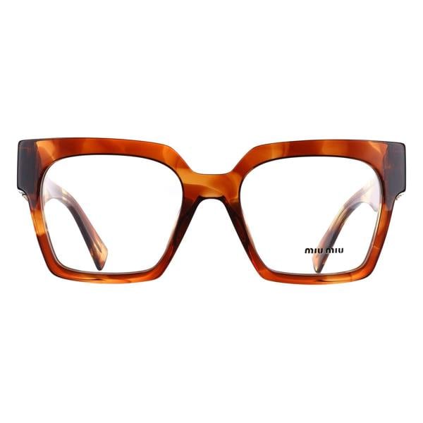Miu Miu Glasses Frames MU04UV 11Q1O1 Striped Tobacco Women