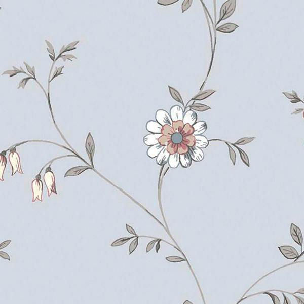 Laura Ashley Leonie Trail Chalk Blue Wallpaper