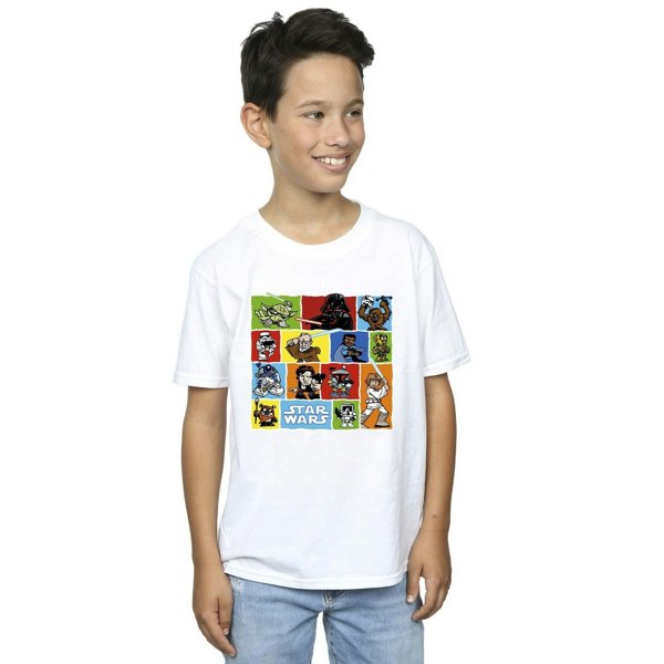 Star Wars Boys Comic Drawing Montage T-Shirt - White