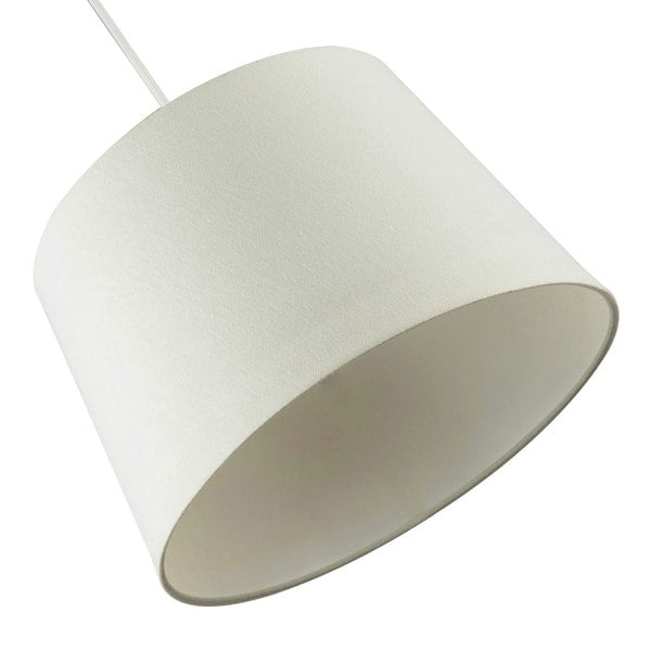 Contemporary Off-White Linen Fabric Drum Lampshade with Cotton Inner Image 5
