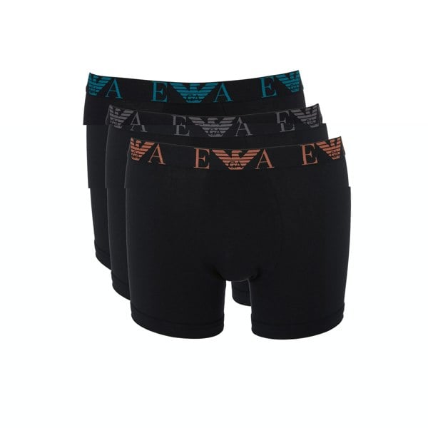 Emporio Armani Stretch Cotton Logo 3 Pack Boxers Black/Black/Black