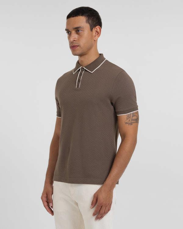Steel & Jelly Beam - Diamond Textured Jacquard Polo Shirt