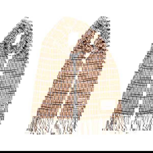 Luxurious Check Wool Scarf - 100% Pure Mongolian Wool