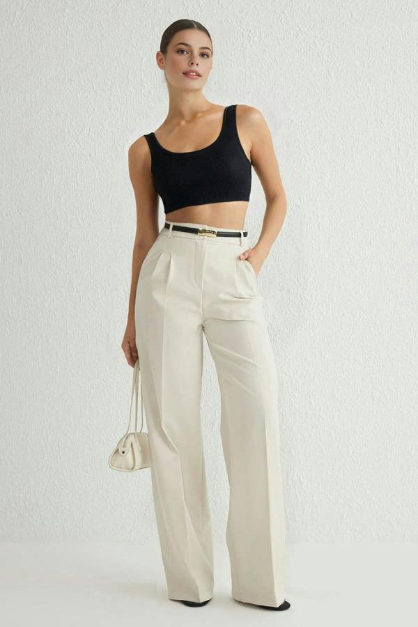 WOVCOR Pleated Wide Leg Woven Trousers