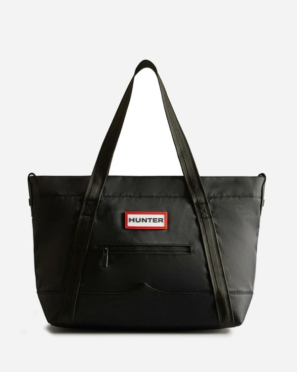 Hunter Nylon Midi Topclip Tote - Black