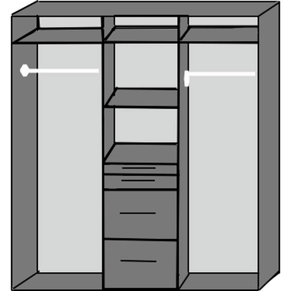 TJ's Furniture Aachen - White  3 Door Wardrobe