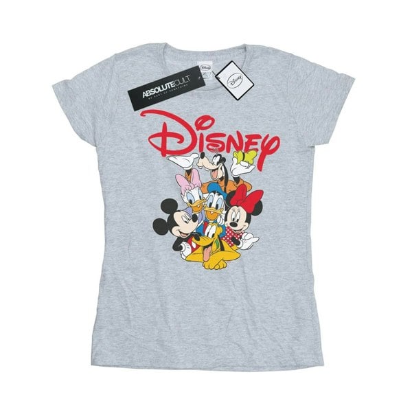 Disney Womens/Ladies Mickey Mouse Crew Cotton T-Shirt - Sports Grey