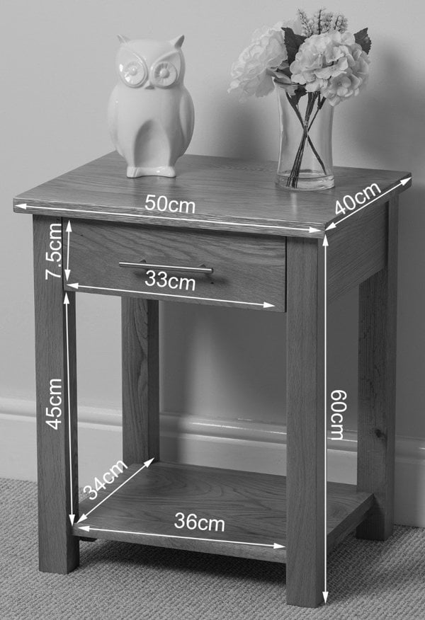That's Furniture Oslo Solid Oak Lamp Table with 1 Drawer