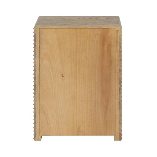 Wyld Haus Mandarina Weathered Oak Ribbed One Drawer Bedside Table