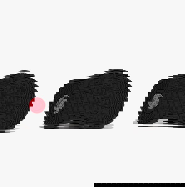 FitFlop F-MODE LEATHER FLATFORM CROSS Womens Slides All Black